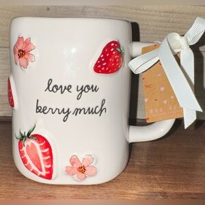 Cute 🥰 Rae Dunn Love You Berry Much Mug, Strawberries & Flowers Valentine’s Day